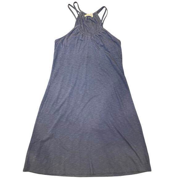 Athleta Dress Women Medium Dress Sundress Heathered Blue‎ High Neck Strappy Knit - Picture 1 of 7